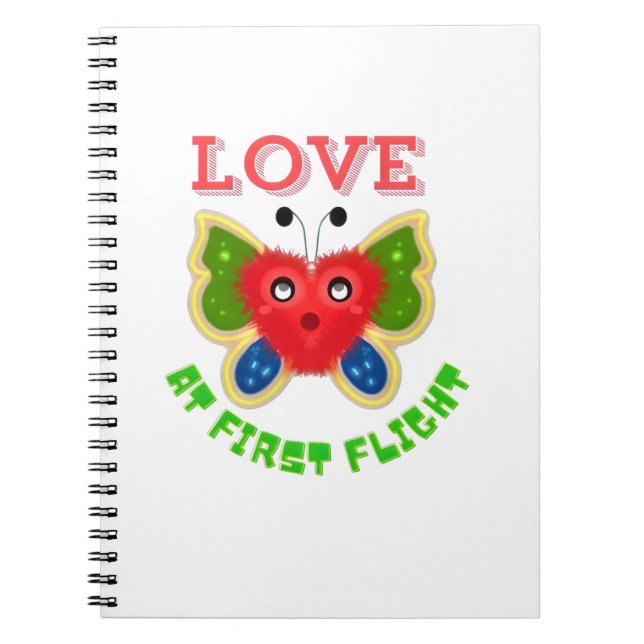 Carnet Custom Fuzzy Heart Butterfly Gift (Devant)