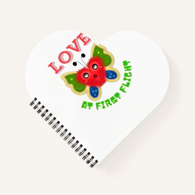 Carnet Custom Fuzzy Heart Butterfly Gift (Devant)