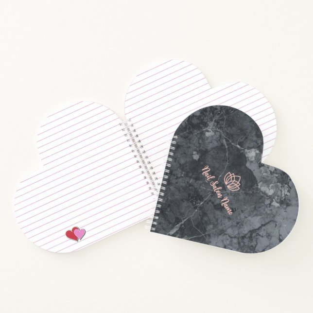 Carnet Custom Heart Spiral Notebook for Nail Salon (Intérieur)