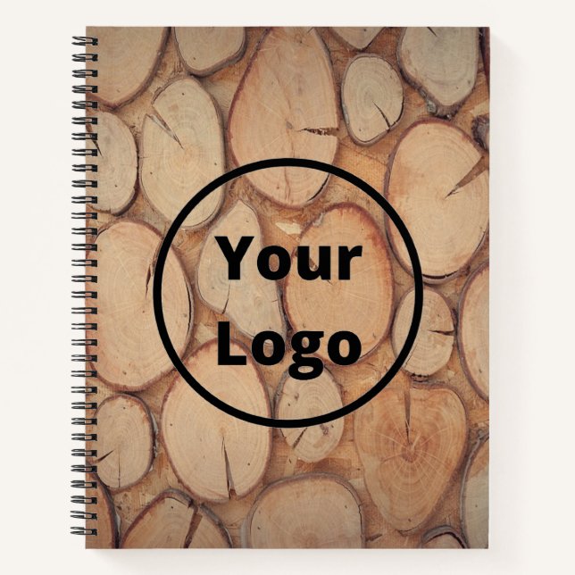 Carnet Custom logo brown tree logs (Devant)
