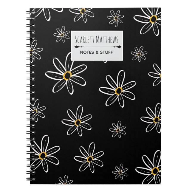 Carnet Custom Name Floral Notebook (Devant)