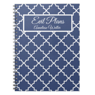 Carnet Custom Name Funny Evil Plans Sassy Girl