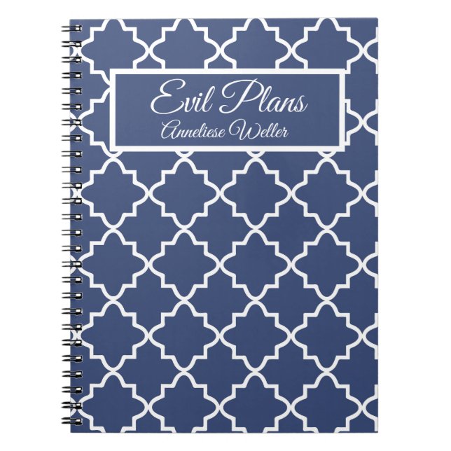 Carnet Custom Name Funny Evil Plans Sassy Girl (Devant)