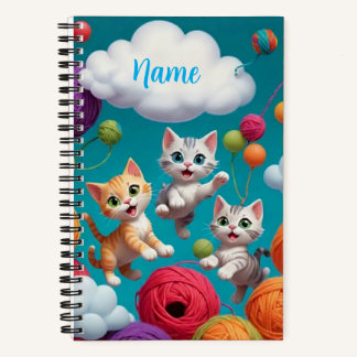 Carnet Custom Name Kittens and Yarn