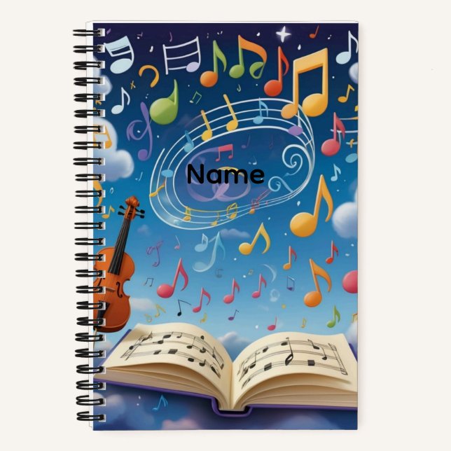 Carnet Custom Name Musical Notes (Recto)