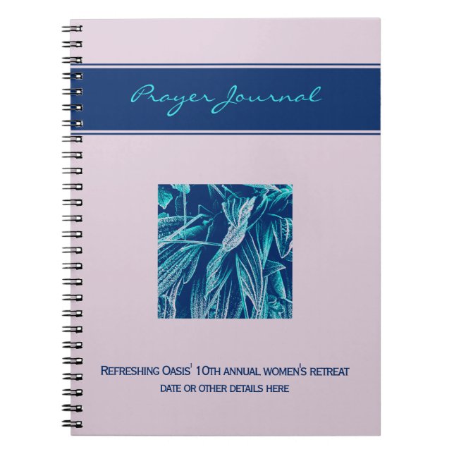 Carnet Custom Nature Photo Mauve Aqua Cool Prayer Event (Devant)