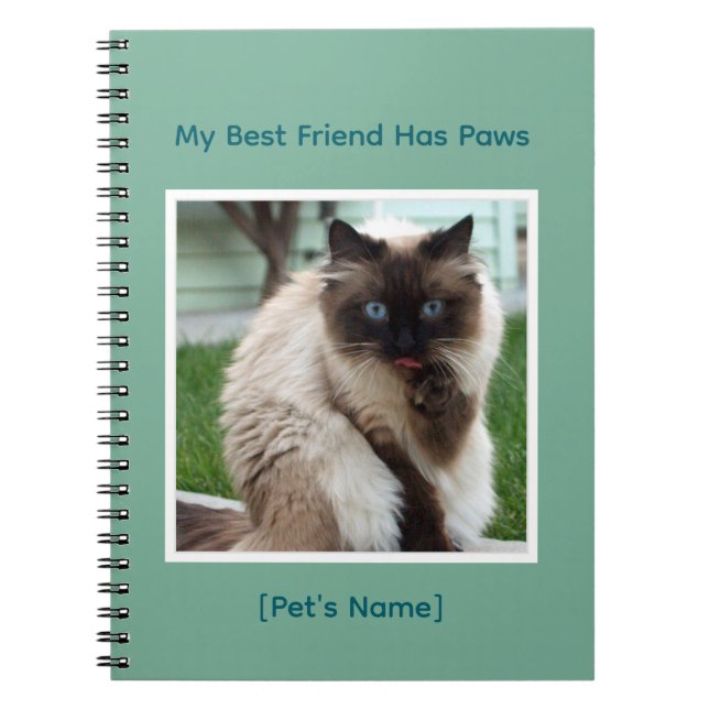 Carnet Custom Pet Photo & Name College Ruled Spiral       (Devant)