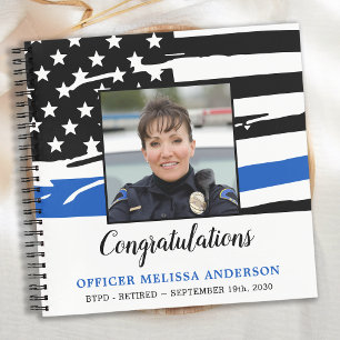 Carnet Custom Photo Police Retirement Party Guest Book  