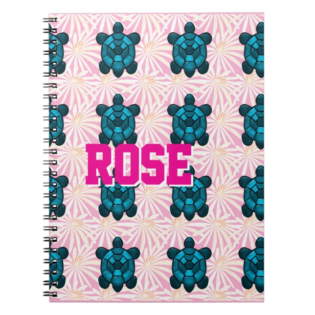 Carnet Custom Tropical Turtle Floral Pattern Seamless  (Devant)