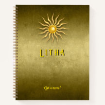 Customizable 8.5 x 11 Litha Summer Golden Notebook