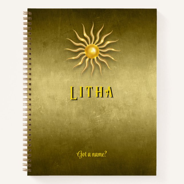 Carnet Customizable 8.5 x 11 Litha Summer Golden Notebook (Devant)