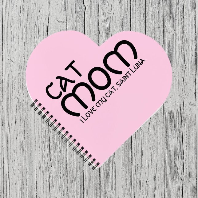 Carnet Customize Cat Mom Pet Lover Funny Quote Black Pink (Créateur téléchargé)