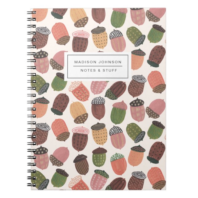 Carnet Cute Acorn Girl Anniversaire rose (Devant)