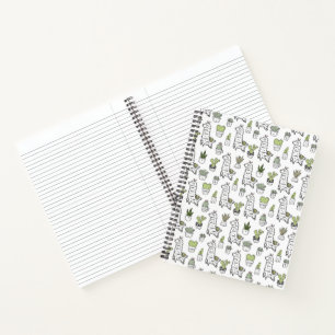 Carnet Cute Alpaca et Motif Cactus