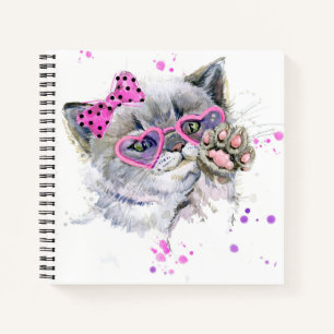 Carnet Cute Aquarelle Kitten