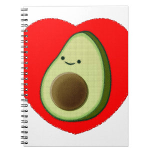 Carnet Cute Avocado Dans Le Coeur Rouge