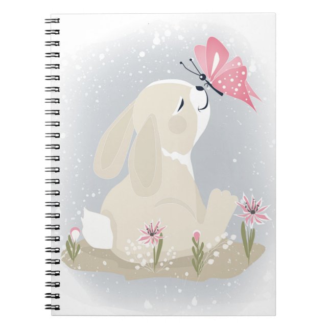 Carnet Cute baby Bunny et butterfly. (Devant)