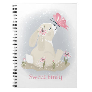 Carnet Cute baby Bunny et butterfly.