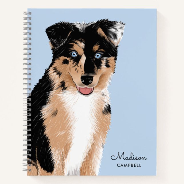 Carnet Cute Berger Australien Chien Chien Chien Chien | N (Devant)