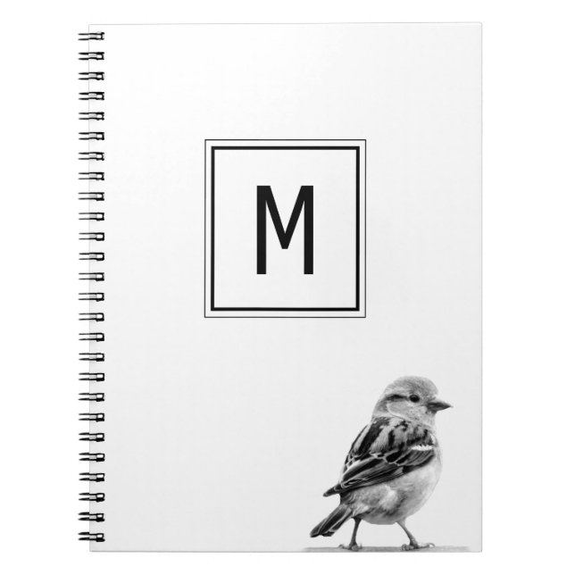 Carnet Cute Bird Custom Your Initial Letter  (Devant)