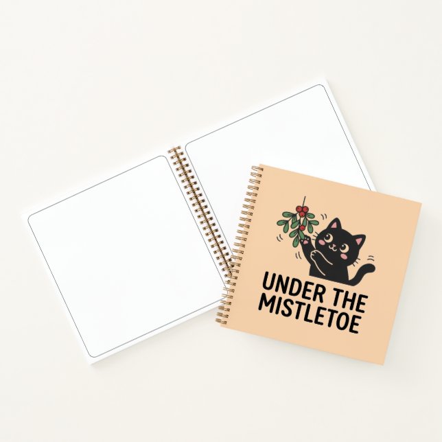 Carnet Cute Black Cat Under Mistletoe Christmas Planner (Intérieur)