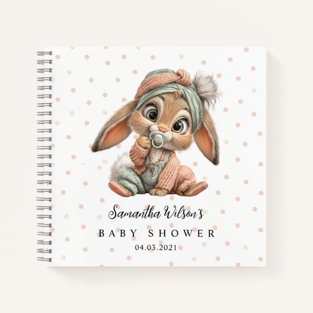 Carnet Cute Bunny Baby Shower Guest Book (Devant)