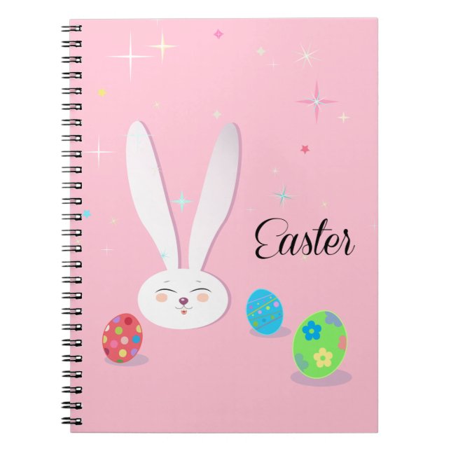 Carnet CUTE BUNNY HAPPY PÂQUES FÊTE DE VACANCES À LA mode (Devant)