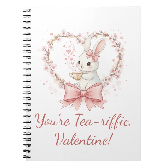 Carnet Cute Bunny Tea-riffic Valentine Spiral Notebook (Devant)