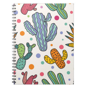 Carnet Cute Cactus Vintage Motif sans couture