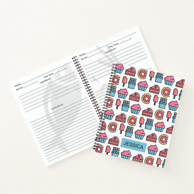 Carnet Cute Cakes and Desserts Motif Personnalisé (Intérieur)