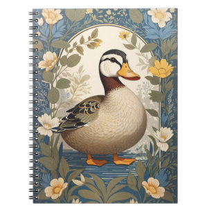 Carnet Cute Canard Vintage Floral Nature Inspiré