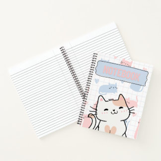Carnet Cute Cat Notebook – 50 Printable Lined Pages for N