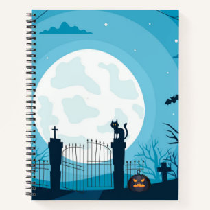 Carnet Cute Chat Noir Halloween Thème