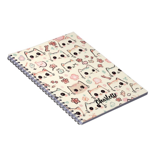 Carnet Cute Chat simple chaton Motif (Côté Droit)