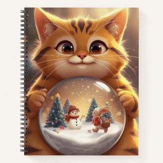 Carnet Cute Christmas Cat Snow Globe Notebook
