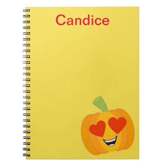 Carnet Cute Citrouille Heart Emoji (Devant)