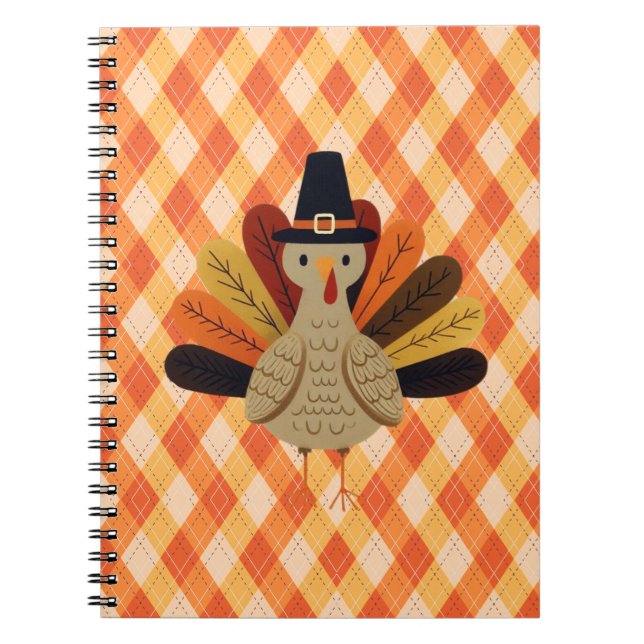 Carnet Cute, classique/vintage Thanksgiving Turquie (Devant)