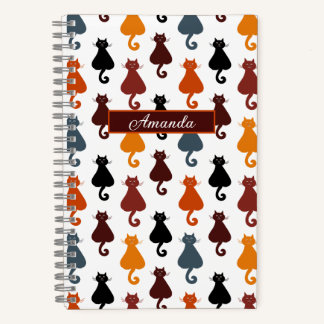 Carnet Cute Colorful Cat Pattern Personalized