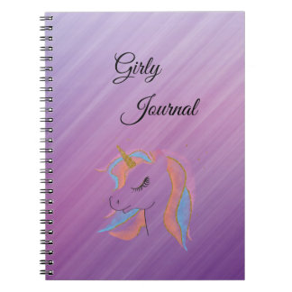 Carnet Cute,Colorfyle,Unicorne arc-en-ciel,Lignes diagona