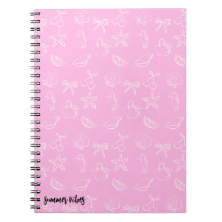 Carnet Cute Coquette Bows and Cherries Pattern Notebook