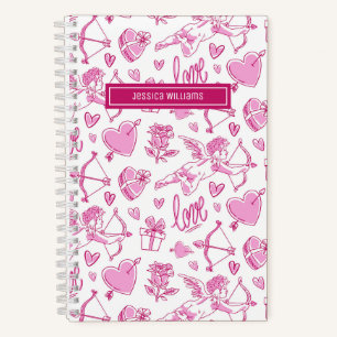 Carnet Cute Cupid Bow Flèche Coeur Motif Amour Vintage