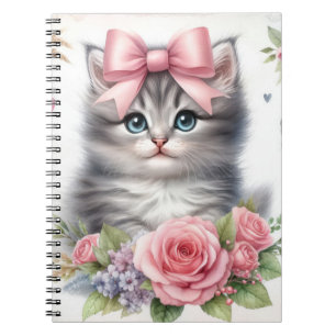 CARNET CUTE CUTE CUISINE FLUFY AVEC BOWS & FLEURS