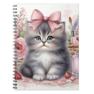 CARNET CUTE CUTE CUISINE FLUFY AVEC BOWS & FLEURS