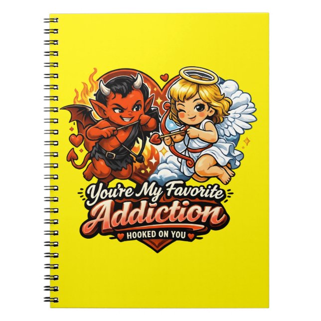 Carnet Cute Devil & Angel Valentine Day Love Design (Devant)