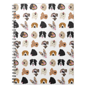 Carnet Cute Dog Face Illustration Pattern