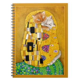 Carnet Cute drôle Klimt The Kiss spoof gold