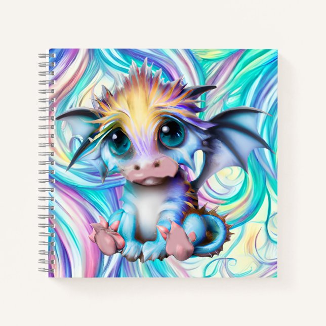 Carnet Cute et adorable Kawaii Baby Dragon (Devant)
