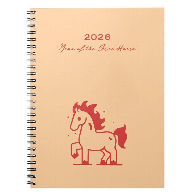 Carnet Cute Fire Horse (Devant)