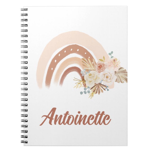 Carnet Cute Floral Boho arc-en-ciel (Devant)