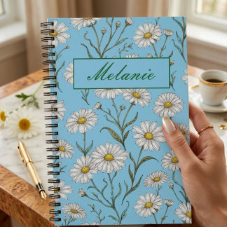 Carnet Cute Floral Spring Daisy Personalized
